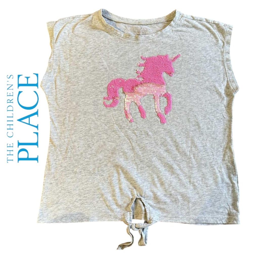 PLACE Girls Flip Sequin Unicorn Tee L 10/12yrs